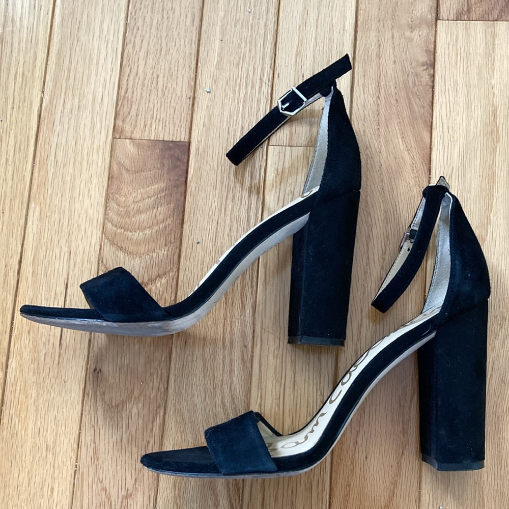 Sam Edelman Women's Yaro Ankle Strap Block Heel Sandals 7.5 suede - Picture 7 of 8